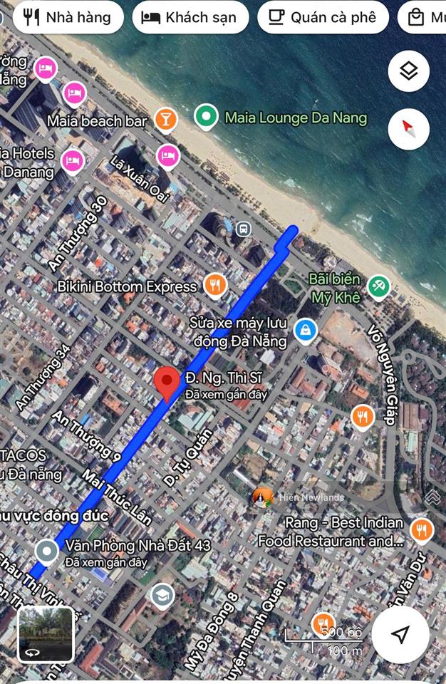 Bán lô góc 107m 2mt đường ngô thì sĩ trục đường thông biển mỹ khê ngay khu phố tây an thượng 22,5tỷ
