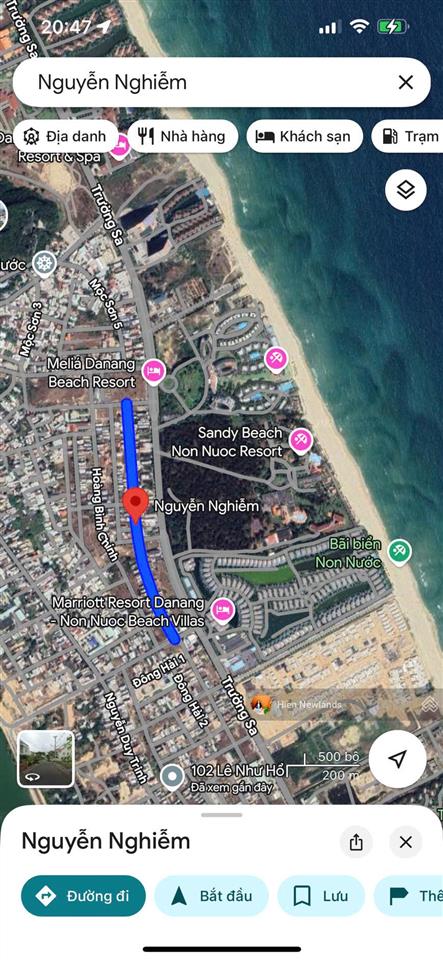 Bán 96m đất ngang 5,7m mặt tiền đường nguyễn nghiễm đấu lưng đường trường sa sát bãi tắm non nước