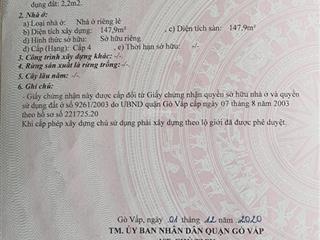 Mặt tiền thụt quang trung, tiện xây căn hộ dịch vụ hoặc tách 3 lô