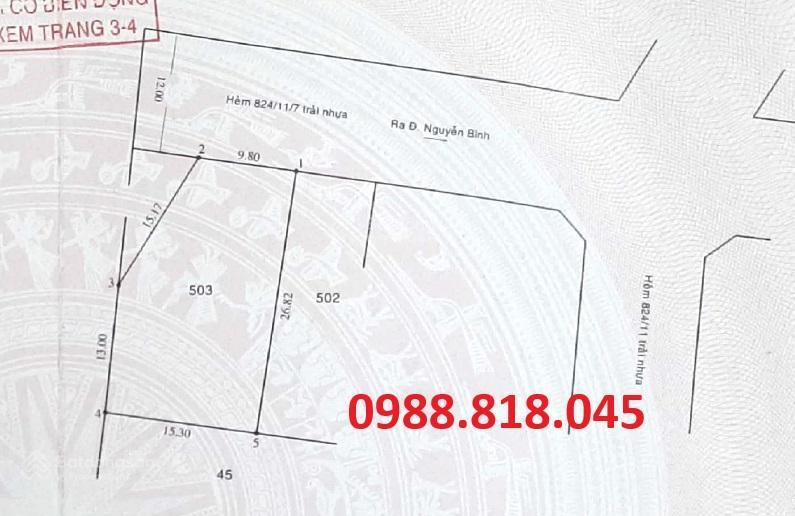 Đất hẻm 824 đường nguyễn bình, xã nhơn đức, huyện nhà bè (nay là xã hiệp phước), tp. hcm, 380m2