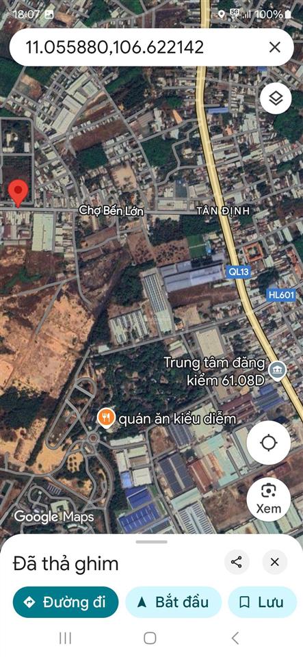 Đất tân định đường chợ bến lớn 10x88m thổ cư 500m2 xây kho xưởng cho thuê rất đẹp giá tốt nhất khu