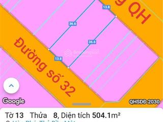 Bán đất đường số 32 khu tđc định hòa, 13,8x37 thổ cư 100%, đất 2 mặt tiền trước sau luôn giá tốt