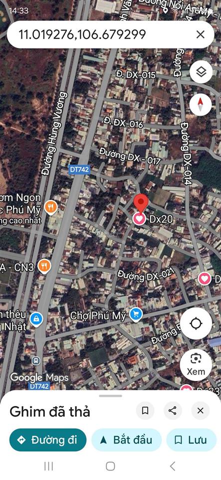 Chính chủ bán đất đường dx20 phú mỹ, 5x30 thổ cư 60m sát bên chợ phú mỹ, đường nhựa thông giá 3ty3