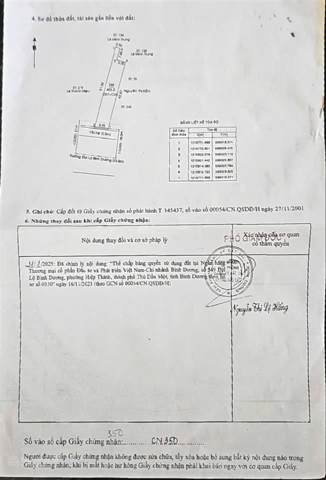 Bán đất tại quốc lộ 13, hiệp thành, đối diện công viên thanh lễ dt 8,9x52m  403m2 thổ cư 325m2