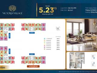 Căn hộ victoria village 2pn 61.5m view sông thanh toán ít, nhận nhà 12/2025