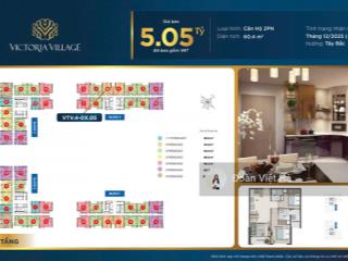 Victoria village  căn hộ 2pn trung tâm quận 2, 60.4m² giá bán 5.05 tỷ (vat) việt hà 0901 691 ***