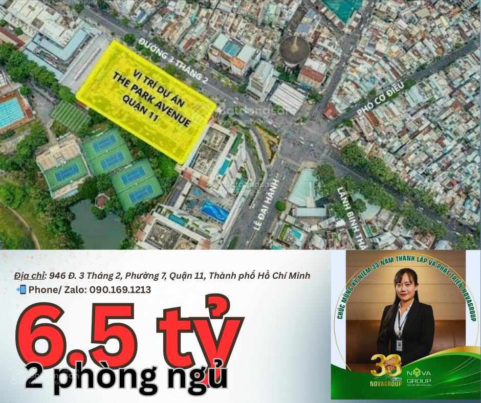 Căn hộ chung cư tại the park avenue 3/2, 15, quận 11, dt 72m², gồm 2 pn, 2wc. giá dự kiến 6,5tỷ vnd