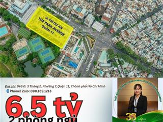 Căn hộ chung cư tại the park avenue, 3/2, 15, quận 11, dt 72m², gồm 2 phòng ngủ, 2wc. giá 6,5tỷ vnd