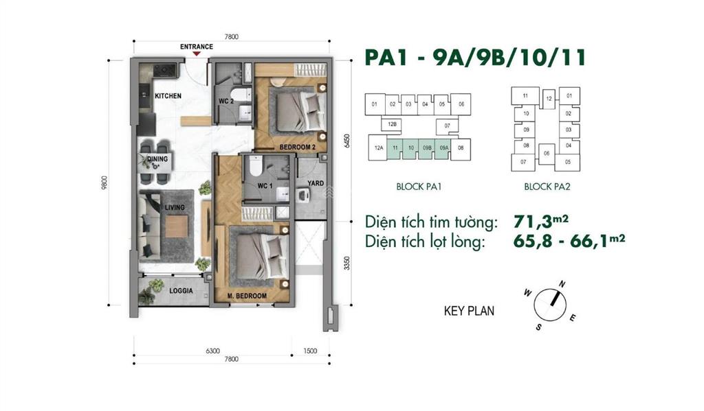 Hot deal the park avenue 2pn 66m² giá 6.5 tỷ vat thanh toán 5.2 tỷ  0901 691 ***