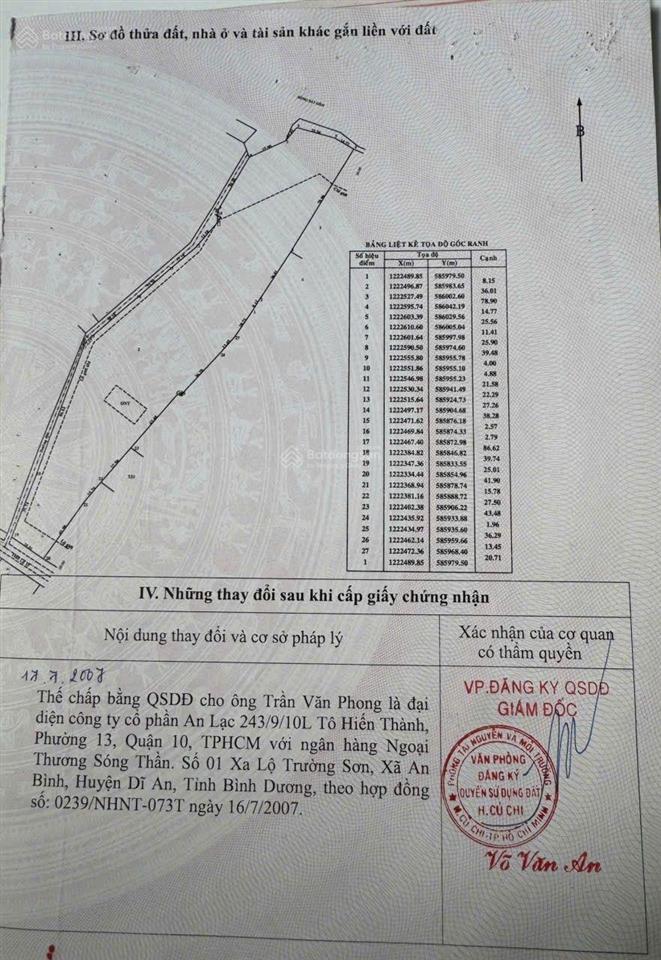 Bán đất mt đường tỉnh lộ 15, xã nhuận đức. dt 16.589m2 có sẵn 300m2 thổ cư. giá 41 tỷ  2,5tr/m2