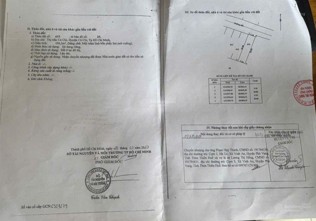 Bán đất thị trấn củ chi, đường đá thông, dt=5x21 thổ cư hết đât, giá chỉ 2,650 tỷ gần chợ trường