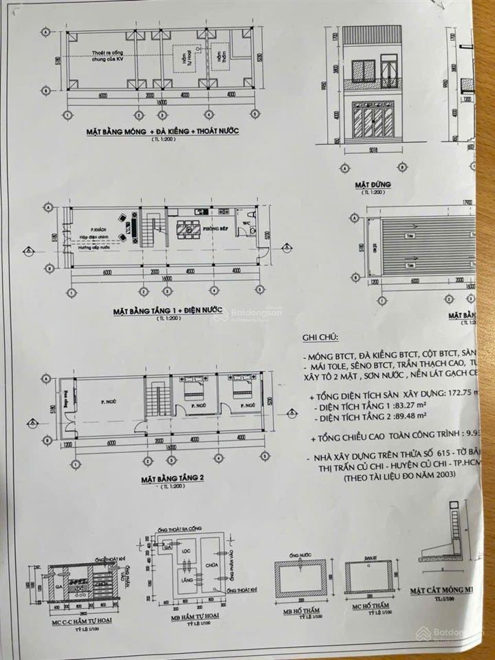 Bán đất thị trấn củ chi, đường đá thông, dt=5x21 thổ cư hết đât, giá chỉ 2,650 tỷ gần chợ trường