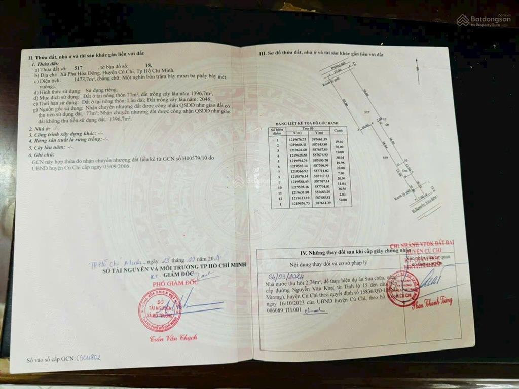 Bán đất mặt tiền đường nguyễn văn khạ. tổng dt 2180m2 có 623,4m2 thổ cư giá chỉ có 17 tỷ