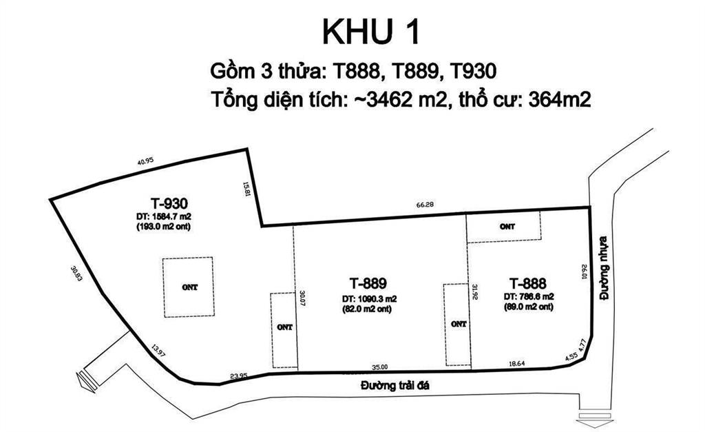Bán biệt thự nghỉ dưỡng, tổng diện tích 3462m2 có 364m2 thổ cư, đất nở hậu, xã trung lập thượng