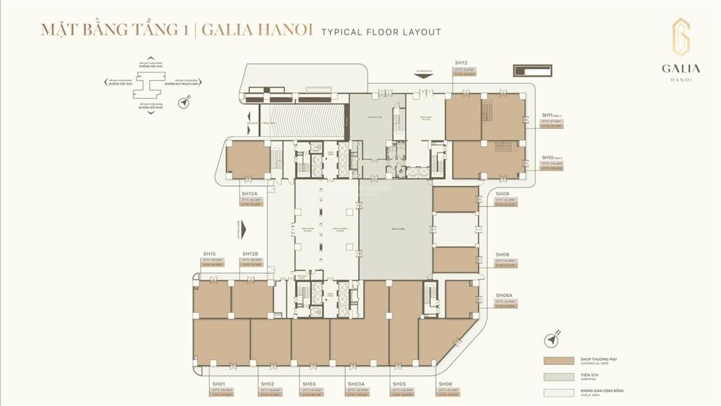 Bán shophouse galia hanoi, đỗ mười, yên sở, hoàng mai, hà nội, 11,6 tỷ, 60 m2 sổ đỏ lâu dài