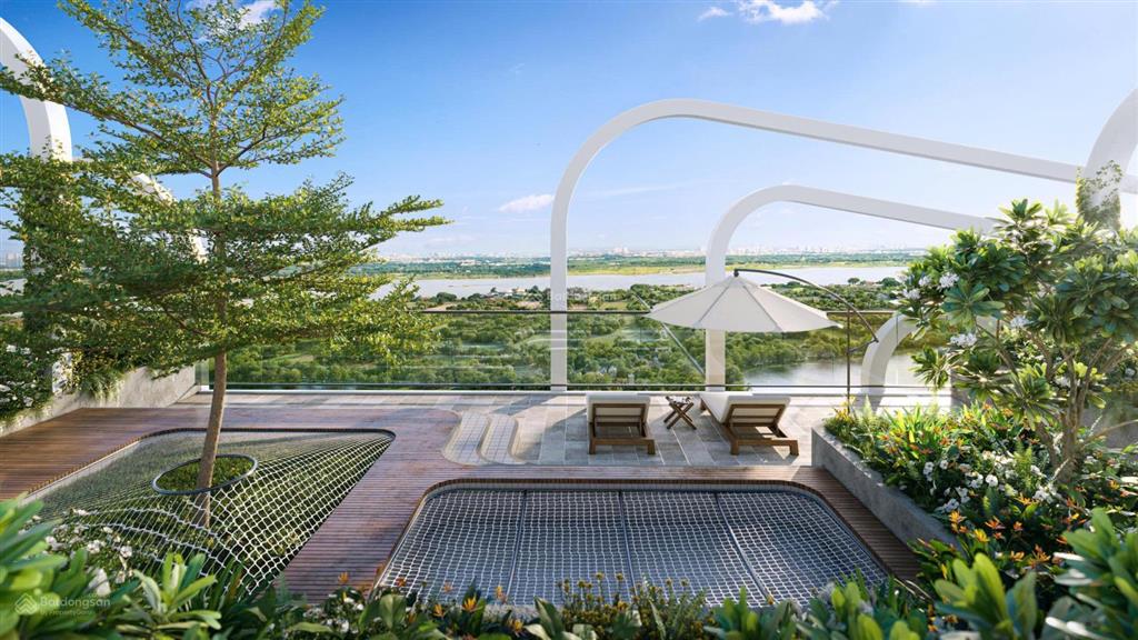 Penhouse sân vườn, dt=236m2 bàn giao cao cấp view hồ và sông hồng, q. hoàng mai (97tr/m2)