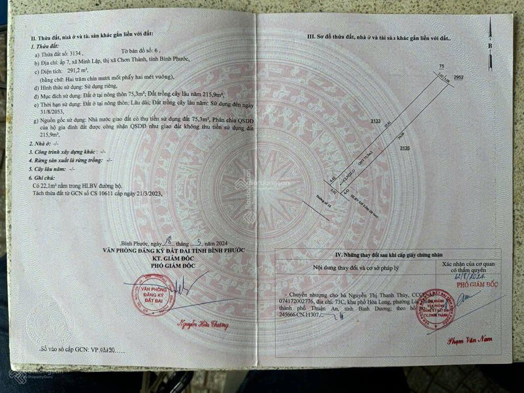 Bán đất minh lập, chơn thành, bình phước chính chủ