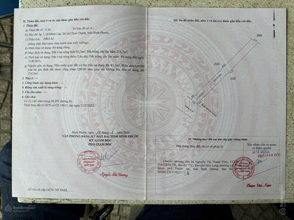 Bán đất minh lập, chơn thành, bình phước chính chủ