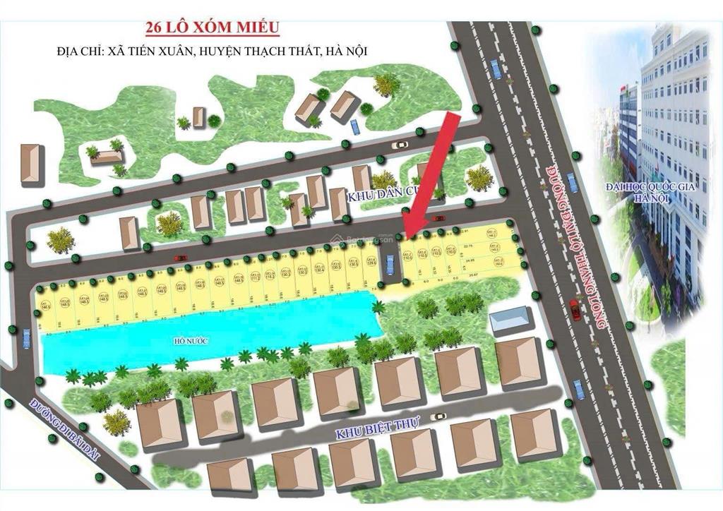 Lô góc siêu đẹp 110m2 tại miễu, tiến xuân, cách ga metro đại lộ thăng long chỉ 50m.  0962 783 ***