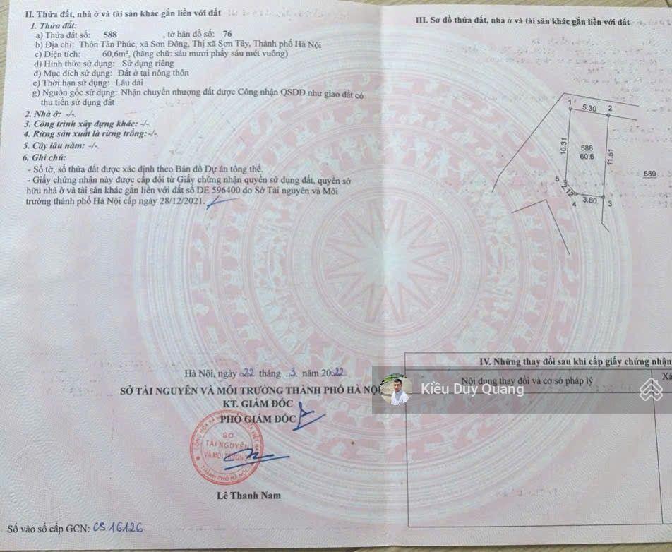 60m2 view suối tại sơn đông , sơn tây, sát sân golf đồng mô giá chỉ 1,8 tỷ  0962 783 ***