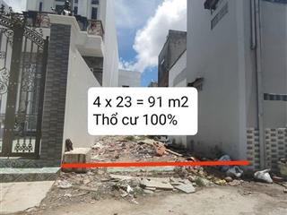 Bán nền thổ cư diện tích rộng 4x23=91m2 lộ 4m gần bv đa khoa trung ương thích hợp xây nhà định cư