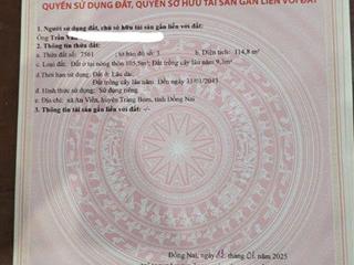 Bán Gấp Lô Đất Nền Tại Xã An Viễn- Trảng Bom, 5x21, Giá 1.1 tỷ, Lh 0903681920
