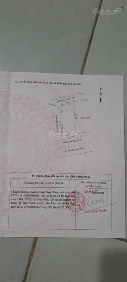 Bán lô 3 mặt tiền đường ô tô 5 mét tại đại hiệp giá đầu tư