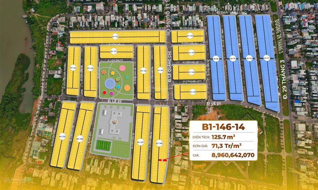 Bán đất tại lê quảng chí, hòa xuân, cẩm lệ, đà nẵng, 8,96 tỷ, 125m2 giá cực chất