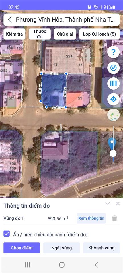 Bán đất biệt thự diện tích 580 m2 lô góc 2 mặt tiền đường 20m&16m tại hòn xện, vĩnh hòa, nha trang