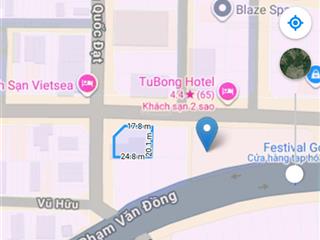 Góc 2 mặt tiền lý thái tổ và triệu quốc đạt, vĩnh hòa, nha trang. dt 471 m2 ngang 25m giá bán gấp