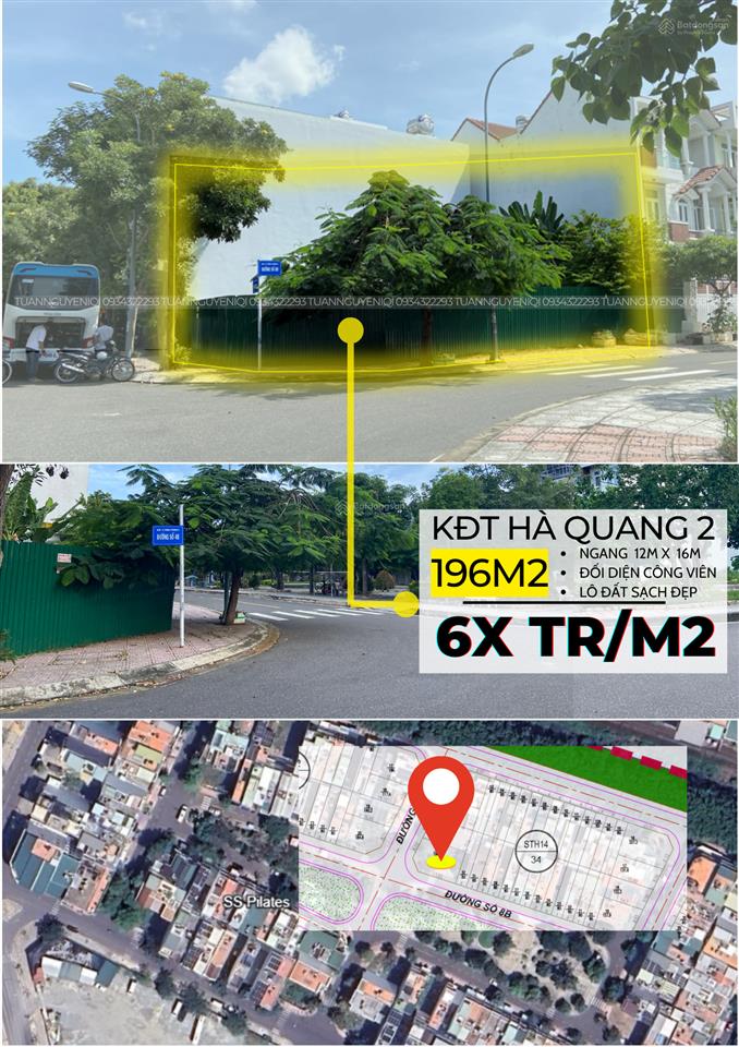 Lô góc hà quang 2 đối diện công viên thích hợp xây chdv giá tốt nhất thị trường chỉ hơn 60 triệu/m2