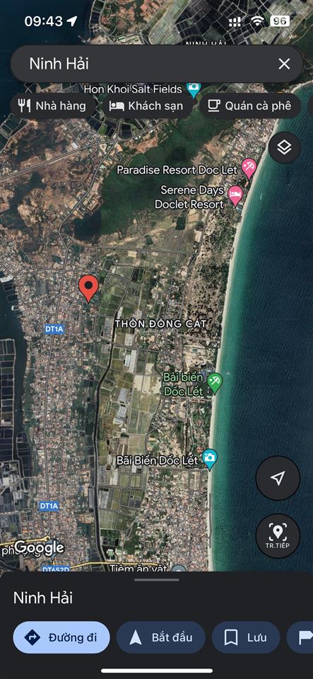 Bán đất dốc lết cách biển 1,5km, có dt 1350m2, 48x27, thổ cư 750m2, hai mặt tiền