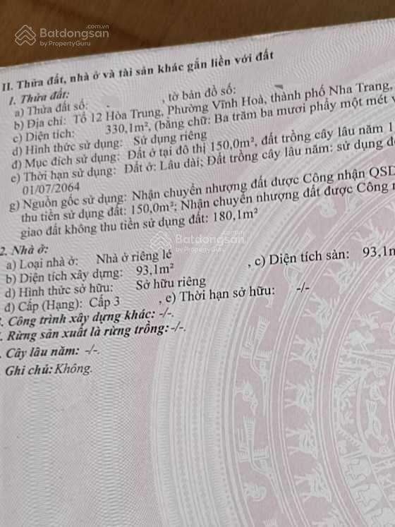 Bán lô đất hẻm ô tô 5m đường nguyễn chích p. vĩnh hòa tp. nha trang