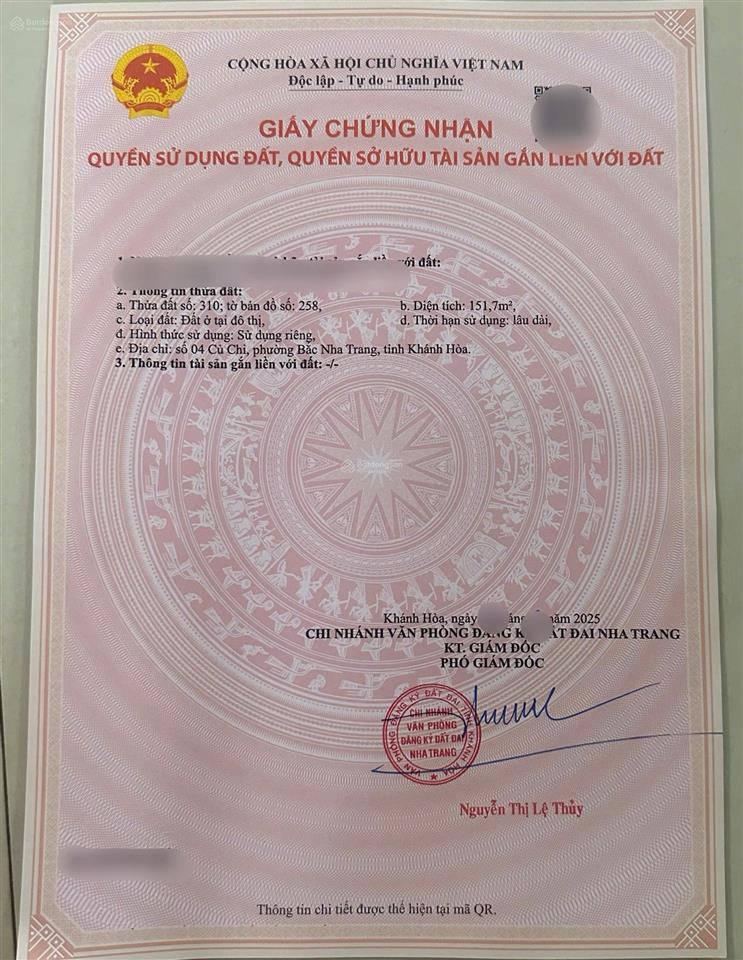 Bán lô đất mặt tiền đường củ chi  p. vĩnh hải  tp. nha trang. (p. bắc nha trang). giá 14,5 tỷ