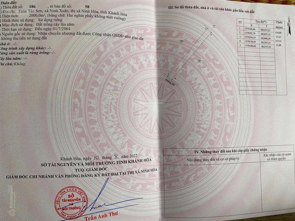 Bán đất vườn khu công nghiệp ninh xuân đối diện khu công nghiệp