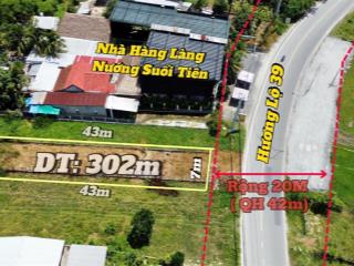 Chủ cần bán nhanh lô đất mặt tiền đường hương lộ 39, xã suối tiên