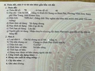 Chung cư khối b bình phú, 2pn, 1wc vĩnh hòa, nha trang, 1,55 tỷ vnd