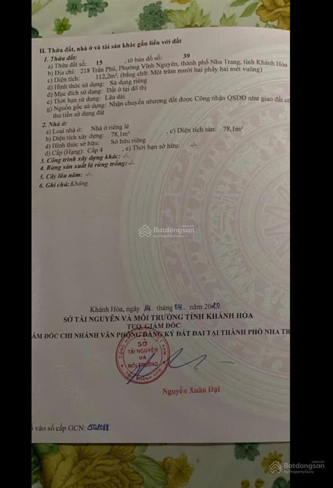 Bán lô góc đường 23m trần phú phường nam nha trang