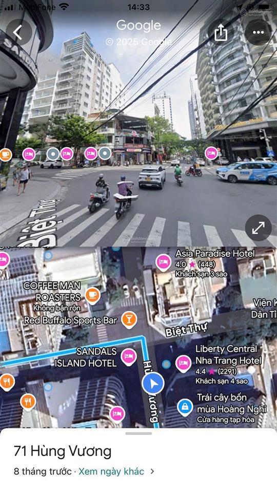 Bán khách sạn mặt tiền đường biệt thự khu phố tây nha trang