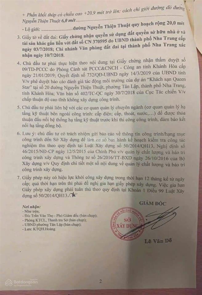 Bán lô đất xây ks đường nguyễn thiện thuật, khu phố tây, nha trang, dt 448,8m2  giá bán 325tr/m2.