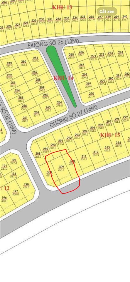 Cần bán 115 tr/m. lô đất mặt tiền nguyễn cơ thạch, vĩnh hoà, nha trang dt 453.1m2 (ngang 15m) h.nam