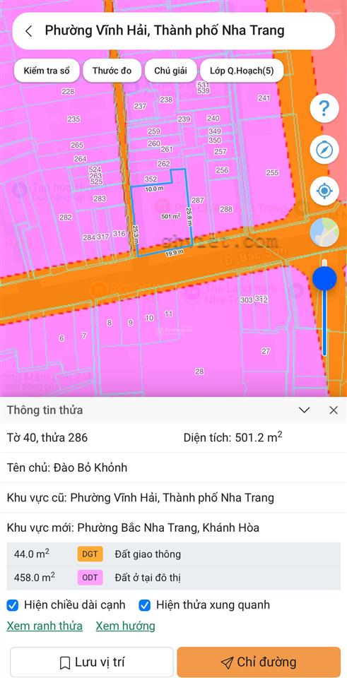 Bán đất đường bắc sơn, vĩnh hải, nha trang. dt 501m2 (ngang 20m) h.nam  giá 120tr/m2