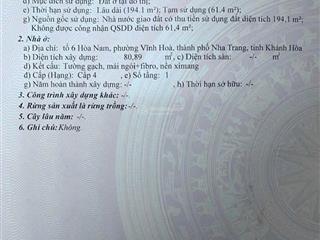 Bán đất dương hiến quyền, vĩnh hoà, nha trang. dt 255,5m2 (ngang 7,84m) h. đông  giá 24,9 tỷ