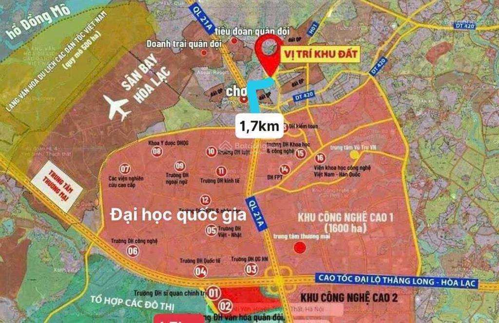 Bán đất thổ cư gần đh fpt và đhqg hòa lạc hà nội. giá 2 tỷ 0929 718 ***