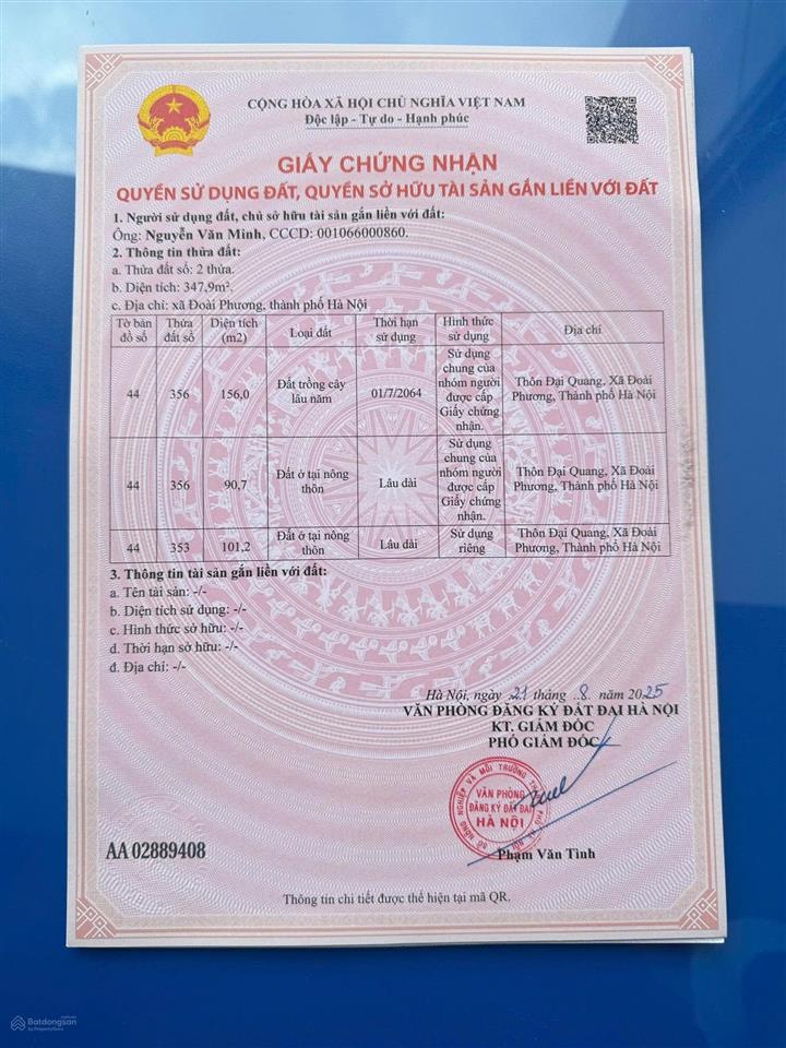 Bán đất tại hoà lạc, hà nội. gần trường đh quốc gia giá 2,4 tỷ. . 0929 718 ***