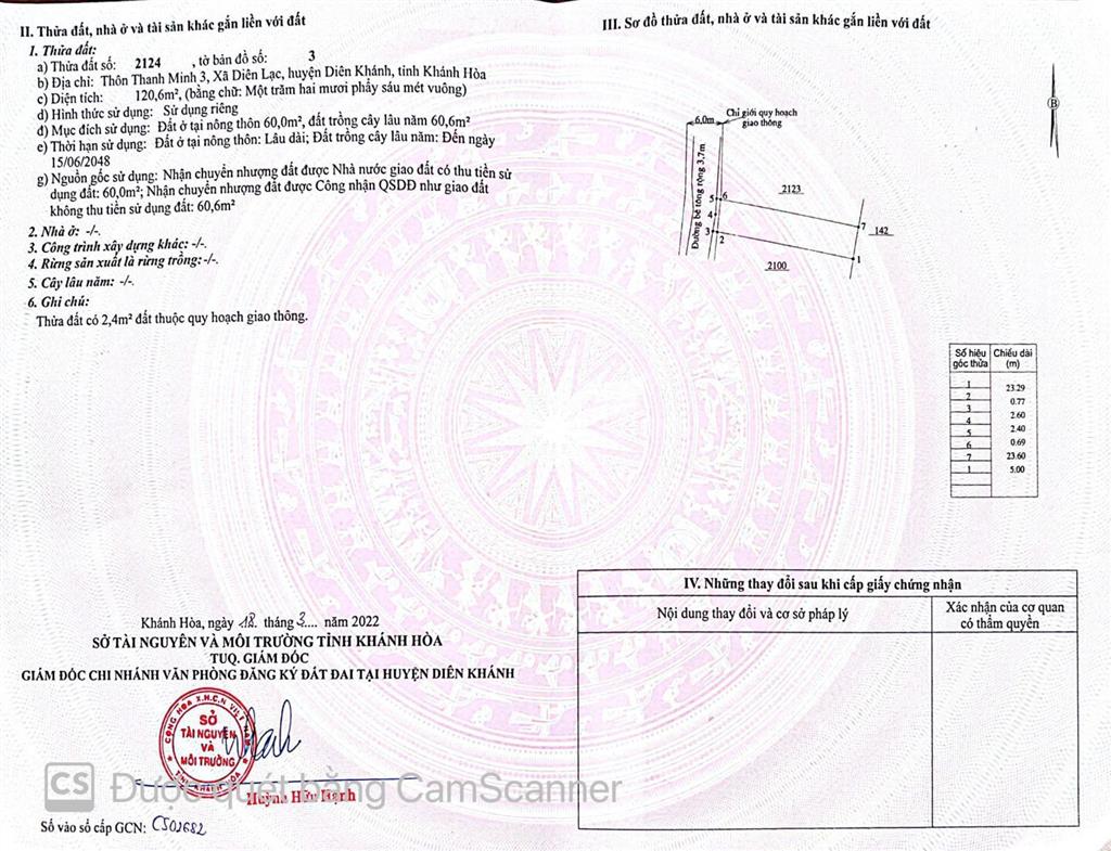 Chính chủ bán lô đất gần chợ diên lạc, cách tỉnh lộ 2 chỉ 100m, hẻm thông ô tô