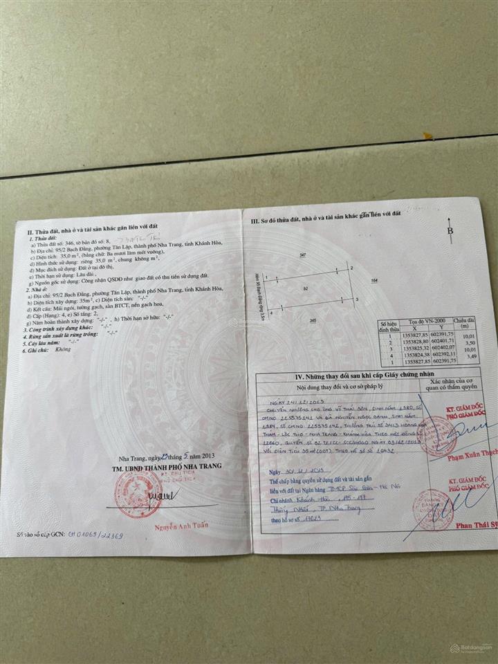 Bán nhà 4 tầng hẻm xe hơi đường bạch đằng, tp nha trang