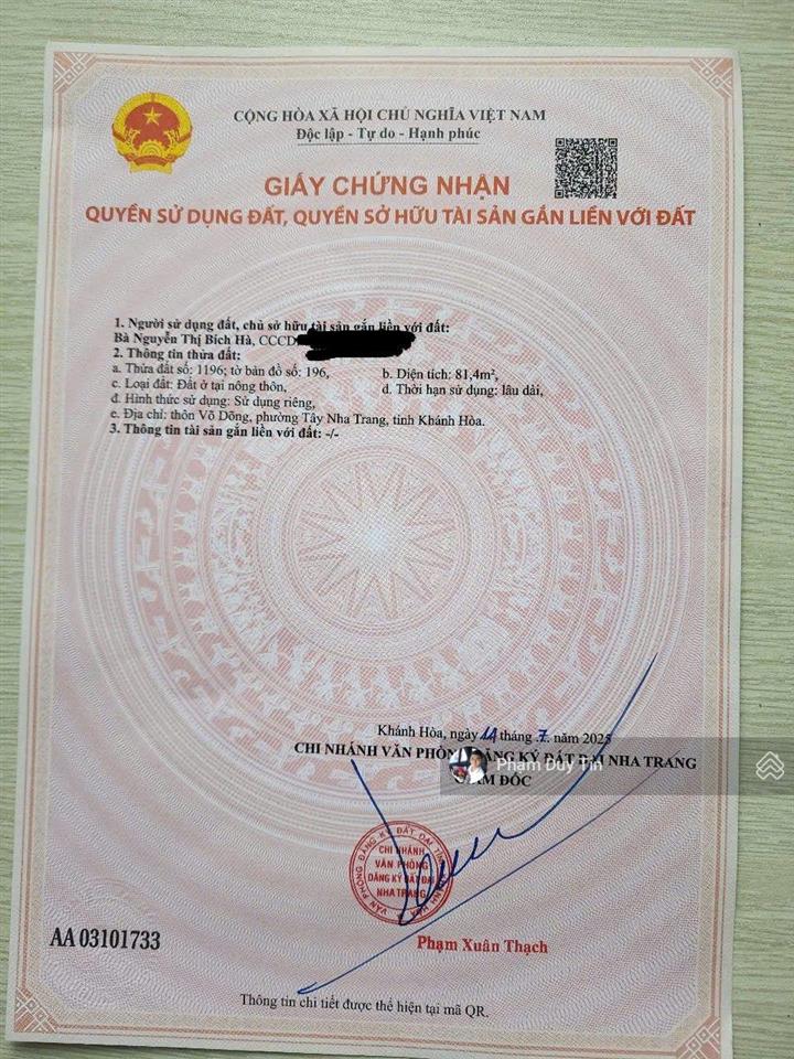 Bán lô mặt tiền võ dõng rộng 8m vừa ở vừa kinh doanh buôn bán. cách 23/10 chỉ 100m