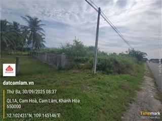 Bán đất mặt tiền quốc lộ 1a cam lâm 1120m2 có 800m2 thổ cư. gọi ngay 0969 876 ***