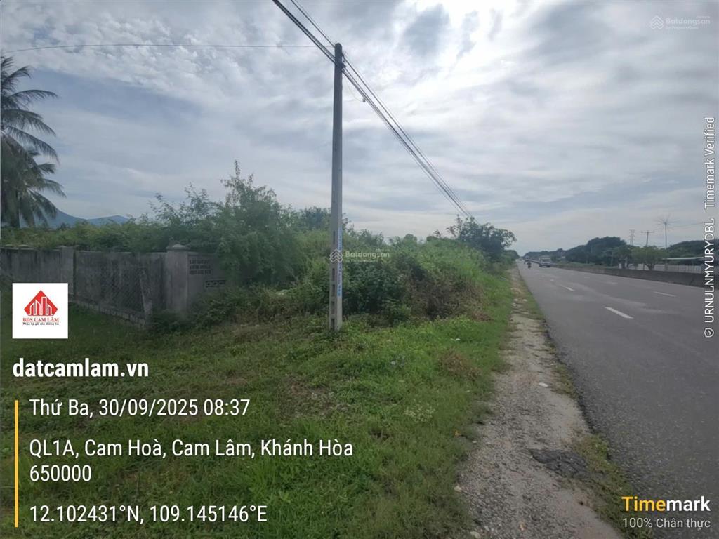 Bán đất mặt tiền quốc lộ 1a cam lâm 1120m2 có 800m2 thổ cư. gọi ngay 0969 876 ***